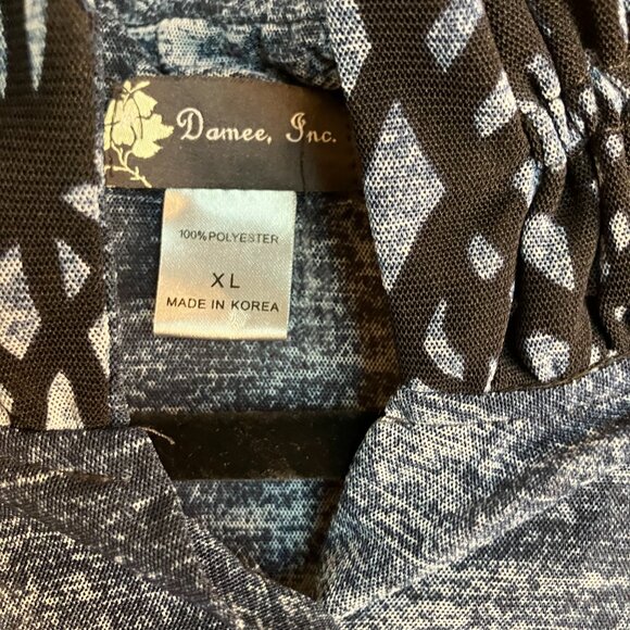 Damee, Inc Blue Sheer Button Up Long Sleeve Blouse Size Extra Large XL - Picture 3 of 5